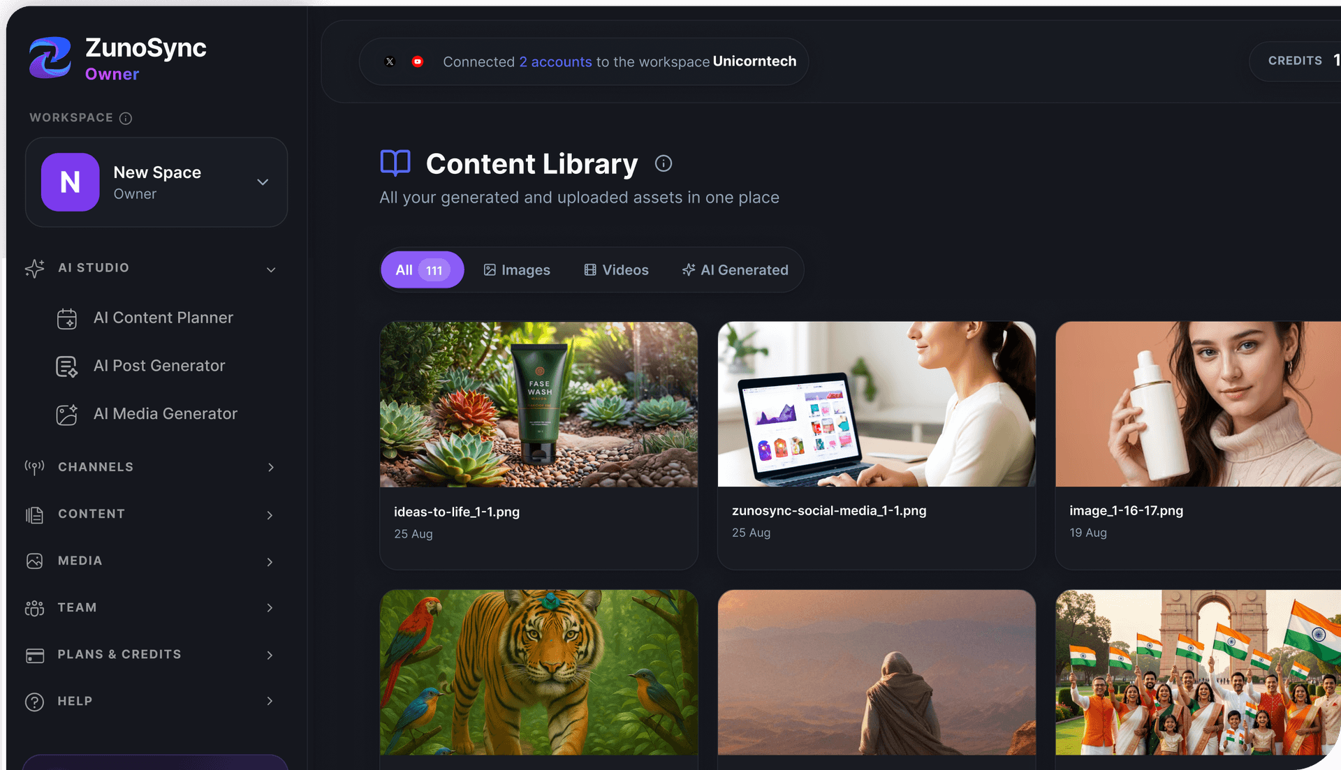 ZunoSync dashboard