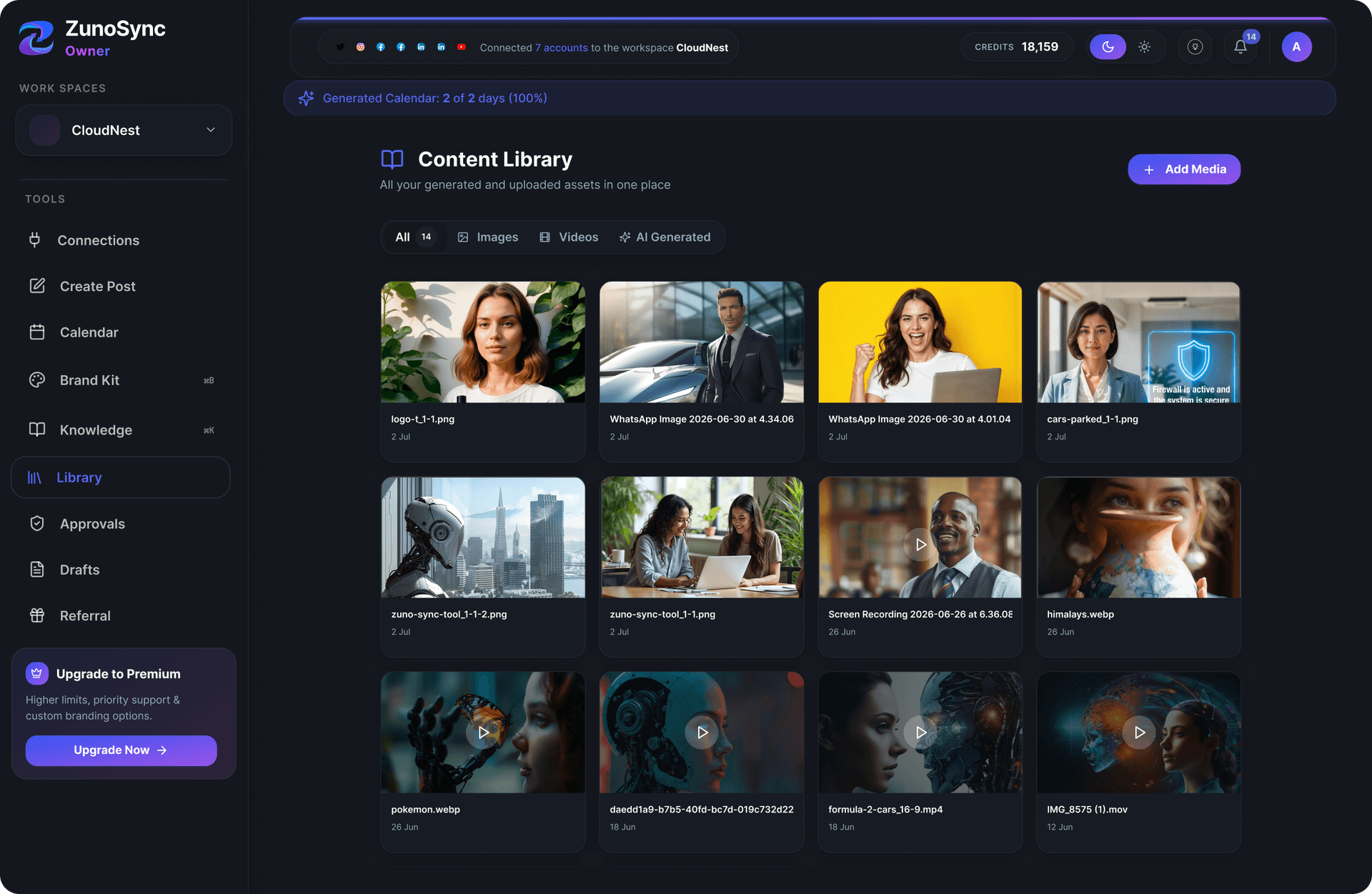 ZunoSync dashboard